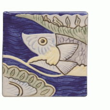 W.HP1262 Winchester Fish Frieze 1 Decorated Tile 105 x 105 mm 