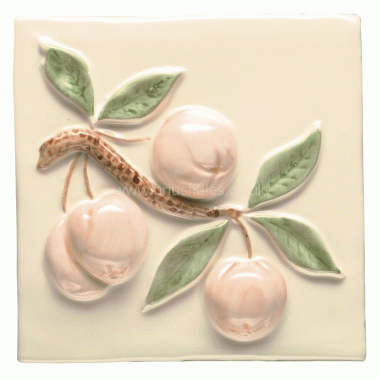 W.HPPH1031 Winchester Peach Crabapple Frieze Decorated Tile 105 x 105 mm 