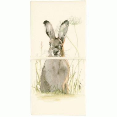 W.1703 Winchester Hare in Hiding Decorated Tile 127 x 127 mm 