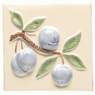 W.HPLB1031 Winchester Blue Crabapple Decorated Tile 105 x 105 mm 